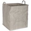 DII PE-Coated Square Woven Paper Bin with Gray Chevrons - 19 inches