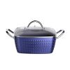 Casserole Dish, Square Induction Saucepan with Lid, 24cm/ 4L Stock Pots Non Stick Saucepan, Aluminum Ceramic Coating Cooking Pot - PFOA Free, Suitable