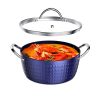 Casserole Dish, Induction Saucepan with Lid, 24cm/ 2.2L Stock Pots Non Stick Saucepan, Aluminum Ceramic Coating Cooking Pot - PFOA Free, Suitable for