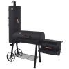 BBQ Charcoal Smoker with Bottom Shelf Black Heavy XXL