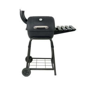 26" Mini Barrel Charcoal Grill with Side Racks; Black