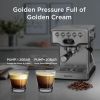 Geek Chef Espresso Machine; 20 bar espresso machine with milk frother for latte; cappuccino; Machiato; for home espresso maker; 1.8L Water Tank; Stain