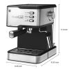 Geek Chef Coffee Espresso Machine Machine; 20 Bar Pump Pressure Espresso and Cappuccino latte Maker with Milk Frother Steam Wand; 1.45L Water Tank; fo