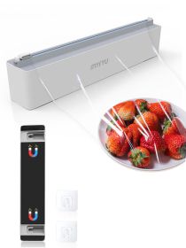 MYFYU Magnetic Plastic Wrap Dispenser With Cutter; Aluminum Foil and Sturdy Food Cling Wrap Cutter; Wrap Dispenser Drawer Organizer with Wax Paper and