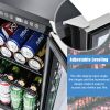 Built-in and Freestanding 15" Mini Beverage Refrigerator/Wine Cabinet, 120 Cans, 34-65Â°F, Quiet, Adjustable Shelves, Touch Controls, Defrost, Kitchen