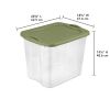 Plastic Storage Box;  Bedding Organizer;  Clear/Sage Beans;  Set of 4