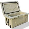 Khaki color ice cooler box 65QT camping ice chest beer box outdoor fishing cooler