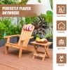 TALE Adirondack Portable Folding Side Table Square All-Weather and Fade-Resistant Plastic Wood Table Perfect for Outdoor Garden; Beach; Camping; Picni