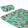 Outdoor Weather-Resistant Quilted Hammock Cushion Pad and Hammock Pillow with Ties - Watermelon and Chevron