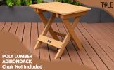 TALE Adirondack Portable Folding Side Table Square All-Weather and Fade-Resistant Plastic Wood Table Perfect for Outdoor Garden; Beach; Camping; Picni