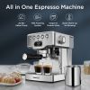 Geek Chef Espresso Machine; 20 bar espresso machine with milk frother for latte; cappuccino; Machiato; for home espresso maker; 1.8L Water Tank; Stain