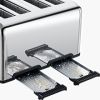 Toaster 4 Slice, Stainless Steel Extra-Wide Slot Toaster with Dual Control Panels of Bagel/Defrost/Cancel Function, 6 Toasting Bread Shade Settings, R