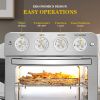 Geek Chef Air Fryer Toaster Oven;  6 Slice 24QT Convection Airfryer Countertop Oven;  Roas;  Broil;  Reheat;  Fry Oil-Free;  Stainless Steel;  Silver;