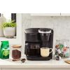 Black single serve and carafe coffee maker