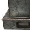 Decorative Multipurpose Metal Caddy with 4 Open compartment; Galvanized Gray