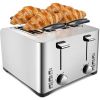 Home 1500W 4 Slice Toaster With Stainless Steel Warming Rack