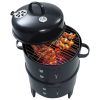 3-in-1 Charcoal Smoker BBQ Grill 15.7"x31.4"