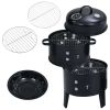 3-in-1 Charcoal Smoker BBQ Grill 15.7"x31.4"