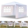 Patio Tents 10'x10' Party Tent with 3 Side Walls Outdoor Gazebo Canopy Camping Shelter