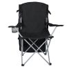 YSSOA Canopy Lounge Chair with Sunshade for Camping; Hiking; Travel; and Other Outdoor Events; with Cup Holder; 21.6" x 21.6" x 36"; Black; 1-Pack