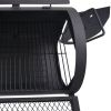 BBQ Charcoal Smoker with Bottom Shelf Black Heavy XXL