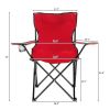 Smallsized Camping Folding Chair Heavy Duty Steel Frame Collapsible Padded Arm Chair with Cup Holder Quad Lumbar Back Chair Portable for Outdoor/Indoo