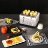 Toaster 4 Slice, Geek Chef Stainless Steel Extra-Wide Slot Toaster with Dual Control Panels of Bagel/Defrost/Cancel Function(Sliver-Black)