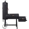 BBQ Charcoal Smoker with Bottom Shelf Black Heavy XXL