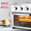 Geek Chef Air Fryer Toaster Oven;  6 Slice 24QT Convection Airfryer Countertop Oven;  Roas;  Broil;  Reheat;  Fry Oil-Free;  Stainless Steel;  Silver;