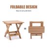 TALE Adirondack Portable Folding Side Table Square All-Weather and Fade-Resistant Plastic Wood Table Perfect for Outdoor Garden; Beach; Camping; Picni