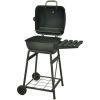 26" Mini Barrel Charcoal Grill with Side Racks; Black