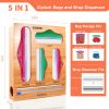 Ziplock Bag Organizer for Drawer; Bamboo Storage Bag Organizer; Plastic Wrap Dispenser Suitable Gallon; Quart; Sandwich&Snack Bag; Cling Film; Compati