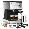 Geek Chef Coffee Espresso Machine Machine; 20 Bar Pump Pressure Espresso and Cappuccino latte Maker with Milk Frother Steam Wand; 1.45L Water Tank; fo