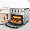 Geek Chef Air Fryer Toaster Oven;  6 Slice 24QT Convection Airfryer Countertop Oven;  Roas;  Broil;  Reheat;  Fry Oil-Free;  Stainless Steel;  Silver;