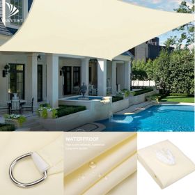 Waterproof Sun Shelter Sunshade Protection Shade Sail Awning Camping Shade Cloth Large For Outdoor Canopy Garden Patio 40%OFF (Color: Beige 3x3x3M)