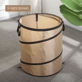 Camping trash can manufacturers directly sell garden folding large household portable garbage bags Korean outdoor products (colour: Clip type small light coffee size 34 * 40, size: 2)