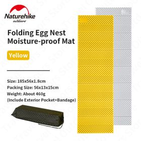 Naturehike Ultralight 420g Portable Camping Pad Folding Thickened 1 Persons Tent Hiking Outdoor Camping Lunch Break Leisure Mat (Color: Yellow, size: One Seat)