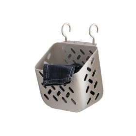 Folding wall hanging dirty clothes basket household plastic laundry basket large storage basket doll storage bucket (Color: Gray, size: small)