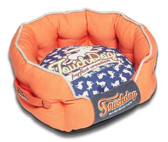 Touchdog Rabbit-Spotted Premium Rounded Dog Bed (size: medium)