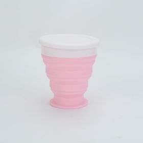 Portable foldable silicone lunch box (Color: Pink, Style: Water cup)