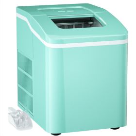 Mobile Portable Countertop Ice Maker Machine With Scoop (Color: green, Type: Ice Maker)