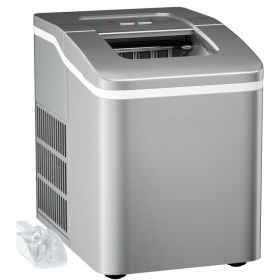 Mobile Portable Countertop Ice Maker Machine With Scoop (Color: Silver, Type: Ice Maker)