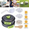 Outdoor Hiking Picnic Camping Cookware Set Picnic Stove Aluminum Pot Pans Kit