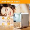 Mini Fridge 6L Portable Beauty Makeup Skincare Fridge Cosmetic LED Mirror Refrigerator with 3pcs Makeup Sponge