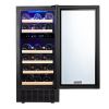 15 Inch Wine Cooler Refrigerators 28 Bottle Fast Cooling Low Noise Wine Fridge with Professional Compressor Stainless Steel, Digital Temperature Contr