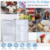 Compact refrigerator with freezer; 3.2 Cu.ft Mini Fridge with Reversible Door; 5 Settings Temperature Adjustable for Kitchen; Bedroom; Dorm; Apartment