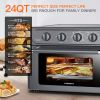 Air Fryer Toaster Oven 24 Quart - 7-In-1 Convection Oven with Air Fry, Roast, Toast, Broil & Bake Function - Kitchen Appliances for Cooking Chicken, S