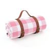 150*200cm Picnic Camping Bay Play Mat Plaid Blanket Moisture-proof Outdoor Picnic Mattress Beach Mat Cushion with Leather Strap